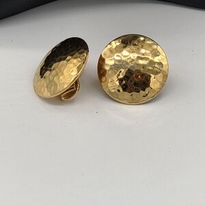 Monet Gold Hammered Disc Earrings